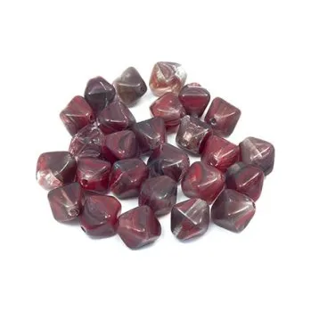 Dětské navlékací korálky Skleněný korálek - duopyramida (26 ks)