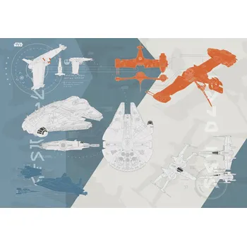 Fototapeta Dětská fototapeta STAR WARS Technical Plan 8-4001 Hvězdné války/ Obrazové tapety a fototapety na zeď Komar (368 x 254 cm)