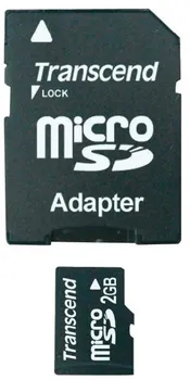 Paměťová karta Transcend MicroSD 2 GB + adaptér (TS2GUSD)