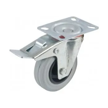 Pojezdové kolečko Gumové kolečko 100mm, 70kg otočné s brzdou 133-509024