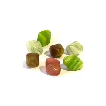 Dětské navlékací korálky Skleněný korálek - osmistěn (7 ks)