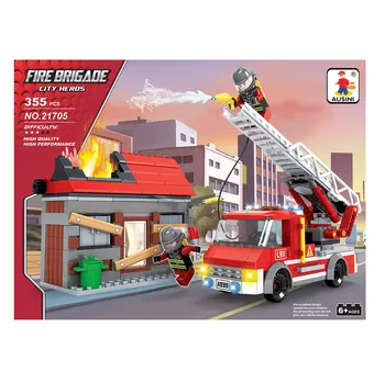ostatní stavebnice Ausini hasiči - hořící dům 355 dílů