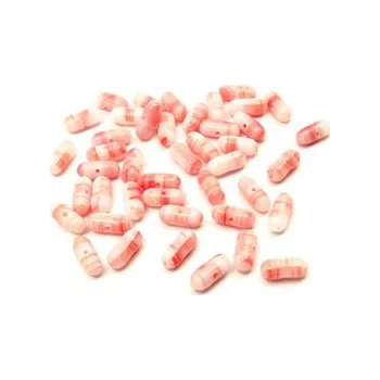 Dětské navlékací korálky Skleněný korálek - váleček (43 ks)