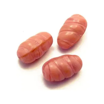 Dětské navlékací korálky Skleněný korálek - šiška s rýhou (3 ks)