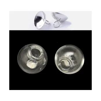 Skleněná bublina 20mm + uzávěr (1 ks)
