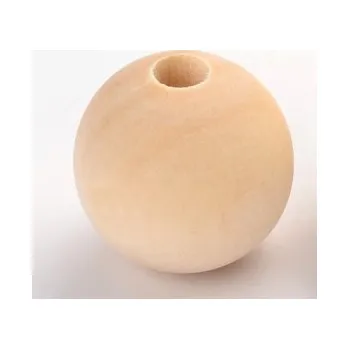 Korálek Dřevěný korálek přírodní nelakovaný 25mm