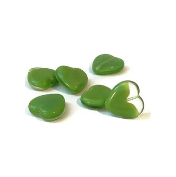 Dětské navlékací korálky Skleněný korálek - srdce (6 ks)