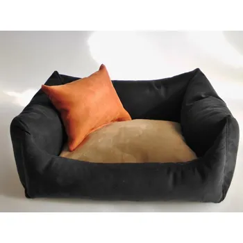 Pelíšek pro psa DELUXE Pelíšek pro psa - grafit / cappuccino / oranžová