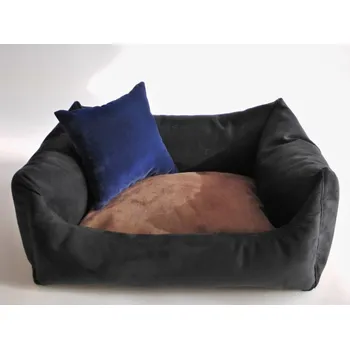 Pelíšek pro psa DELUXE Pelíšek pro psa - grafit / hnědá - káva s mlékem / granát - tmavý