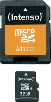 paměťová karta Intenso microSDHC 32 GB Class 4 + SD adaptér (417176)