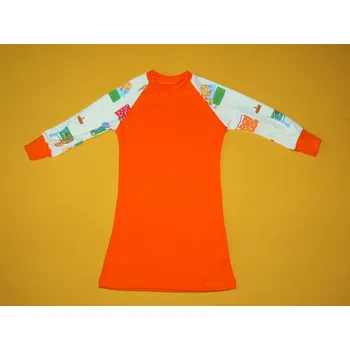 Dámská noční košile Pletex, ČR Noční košilka s dlouhým rukávem Barva: oranžová, Velikost: 98