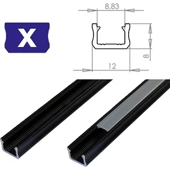 LED lišta LEDLabs Hliníkový profil LUMINES X 2m pro LED pásky, černý
