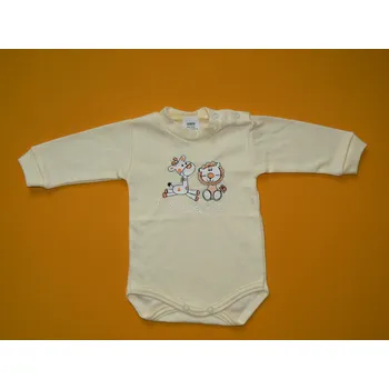 Arex, ČR Body dl. rukáv Zvířátka - výšivka - vel. 62 Barva: žlutá, Velikost: 62