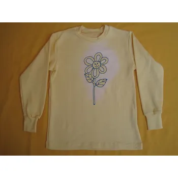 Pletex, ČR Tričko s obrázkem dlouhý rukáv 2 Barva: žlutá, Velikost: 134, Varianta: Motiv kytka