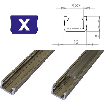 LED lišta LEDLabs Hliníkový profil LUMINES X 1m pro LED pásky, inox