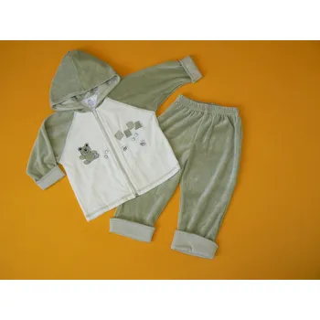 Kojenecká souprava Arex, ČR Sametový komplet Méďa Barva: olivová, Velikost: 86