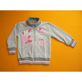 Dívčí mikina Arex, ČR Bavlněná mikina s barevným potiskem - vel. 92 Barva: šedá+růžová, Velikost: 92