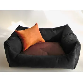 Pelíšek pro psa DELUXE Pelíšek pro psa - grafit / tmavě hnědá / oranžová