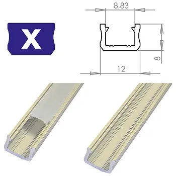 LED lišta LEDLabs Hliníkový profil LUMINES X 1m pro LED pásky, stříbrný eloxovaný