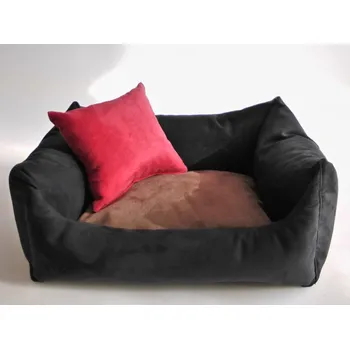 Pelíšek pro psa DELUXE Pelíšek pro psa - grafit / hnědá - káva s mlékem / světlá bordo