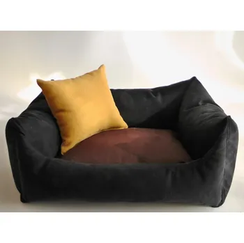 Pelíšek pro psa DELUXE Pelíšek pro psa - grafit / tmavě hnědá / žlutá - medová