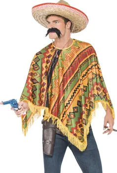 Karnevalový kostým Smiffys Mexické pončo s knírem