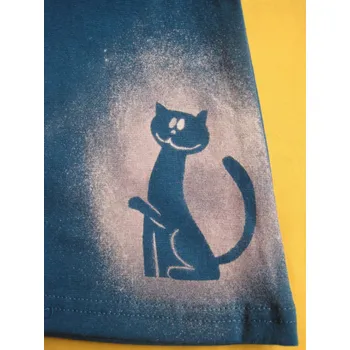 Pletex, ČR Leginy do zvonu 2 Barva: petrolejová, Velikost: 134, Varianta: Motiv kočka