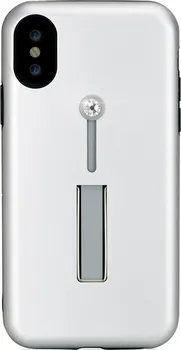 Pouzdro na mobilní telefon Bling My Thing Selfie Loop Silver Crystal pro Apple iPhone X stříbrné