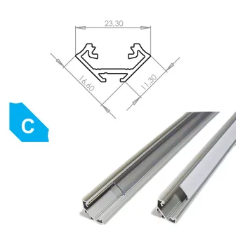 LED lišta LEDLabs Hliníkový profil LUMINES C 1m pro LED pásky, eloxovaný stříbrný