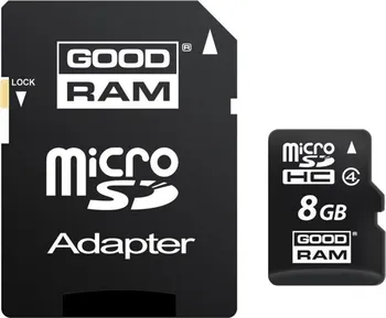 Paměťová karta Goodram microSDHC 8 GB Class 4 + SD adaptér (M400-0080R11)