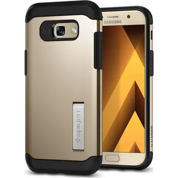 Pouzdro na mobilní telefon Recenze Spigen Slim Armor pro Samsung Galaxy A5 (2017) zlaté