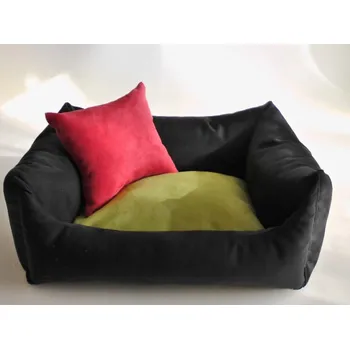 Pelíšek pro psa DELUXE Pelíšek pro psa - grafit / zelená / světlá bordo