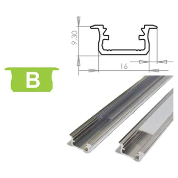 LED lišta LEDLabs Hliníkový profil LUMINES B zápustný 2m pro LED pásky, hliník