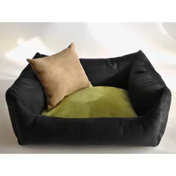 Pelíšek pro psa DELUXE Pelíšek pro psa - grafit / zelená / cappuccino