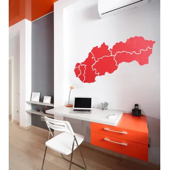PĚNOVÁ SAMOLEPICÍ NÁSTĚNKA MAPA SLOVENSKA - více barev