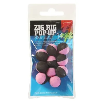 Boilies Giants Fishing  Zig Rig Pop-Up 14 mm 10 ks pink/black