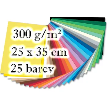 Karton Folia - Max Bringmann Barevné papíry (fotokarton) - 300 g/m2, 25 listů, 25 barev, 25 x 35 cm