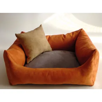 Pelíšek pro psa DELUXE Pelíšek pro psa - oranžová / stříbrná / cappuccino