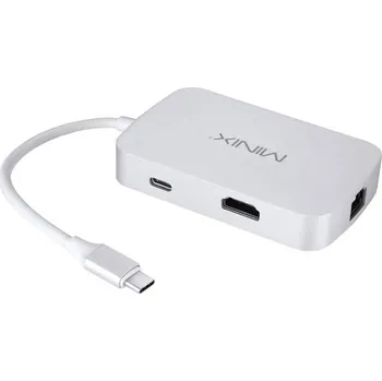 USB hub Minix NEO-C Multiport Adapter stříbrný