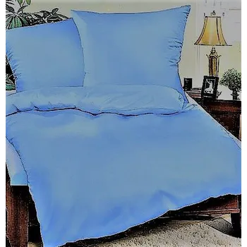 Povlečení Brotex UNI Modré bavlna 140 x 200, 70 x 90 cm hotelový uzávěr