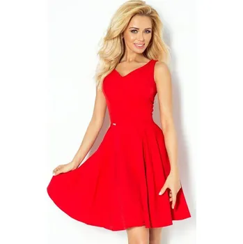 Dámské šaty NUMOCO ŠATY DÁMSKÉ 114-3 VÝSTŘIH TVAR SRDCE XL červená