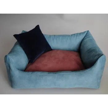 Pelíšek pro psa DELUXE Pelíšek pro psa - tyrkysová / losos / granát - tmavý