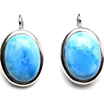 Náušnice Stříbrné náušnice, přírodní magnezit barvený, 16 x 12 mm, NK 1455