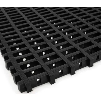 Rohožka Černá univerzální protiskluzová olejivzdorná rohož (mřížka 22 x 10 mm) (role) - délka 500 cm, šířka 120 cm, výška 1,2 cm - 80000854