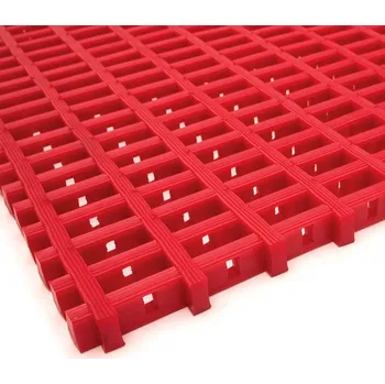 Rohožka Červená univerzální protiskluzová olejivzdorná rohož (mřížka 22 x 10 mm) (role) - délka 10 m, šířka 60 cm, výška 1,2 cm - 80000863