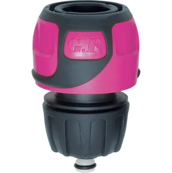 Hadicová spojka AQUASTOP hadicový konektor 1/2 - 5/8" - růžový (GF Garden Stopspojka 1/2" “Soft Touch“ FUXIA)