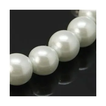 Dětské navlékací korálky Voskované perličky 6mm 20ks bílé