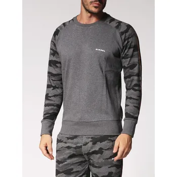 Pánská mikina Diesel mikina šedá maskáčová
