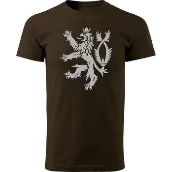 Pánské tričko Tričko Český lev - hnědá