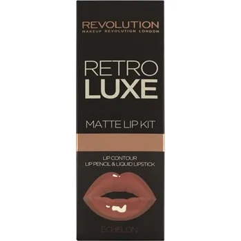 Rtěnka Recenze Makeup Revolution Retro Luxe Matte sada na rty Echelon 5,5 ml + 1 g